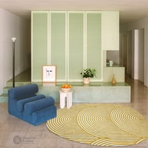 Tufted carpet 5x7, Oval rugs, Mustard Yellow Carpet, for Bed, Living room.