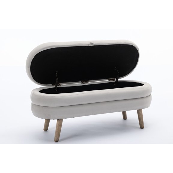 Tufted eucalyptus bench with internal storage / Good for multiple indoor use cases