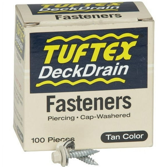 Tuftex 1 In. DeckDrain Galvanized White Fasteners (100 Ct.)
