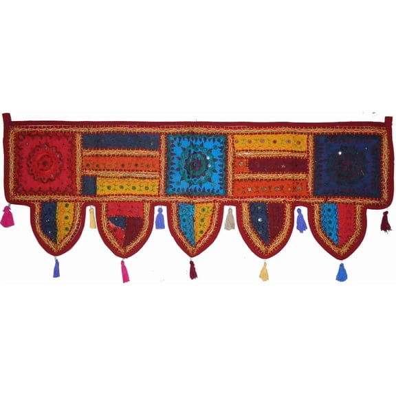 Tugana Craft Patchwork Embroidered Ethnic Door Decoration Indian Valances Toran Wall Hanging Home Decor