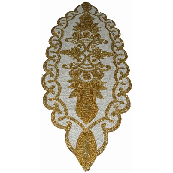 Tugana Craft Handmade Beaded Runner  Holiday Dining Dcor, Christmas Centerpiece & Gift Idea