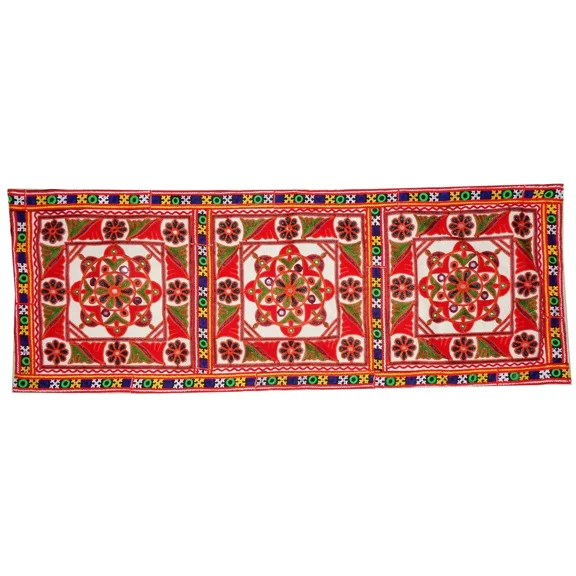 Tugana Craft Handmade Indian Tapestry Floral Aari Work Embroidery Wall Hanging Table Runner