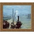 thumbnail image 1 of Tugboat and Lighter 24x20 Gold Ornate Wood Framed Canvas Art by William James Glackens, 1 of 2