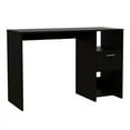thumbnail image 1 of Tuhome Black Modern Engineered Wood Storm Computer Desk, 1 of 11