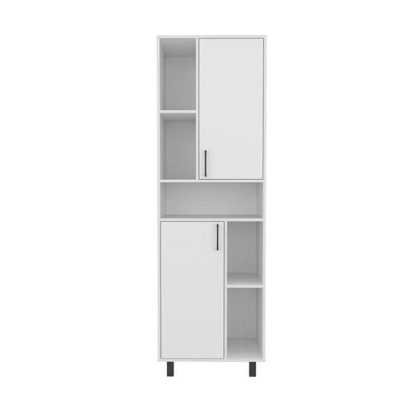 Tuhome Bryce Pantry Cabinet With Two Doors And Multiple Storage Compartments, White
