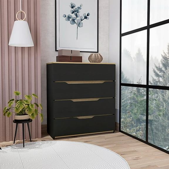 Tuhome Freestanding Compact Dresser with Four Spacious Storage Drawers, Functional top