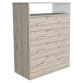 thumbnail image 1 of Tuhome Furniture Peru L Engineered Wood 4-Drawers Dresser in Light Gray/White, 1 of 4