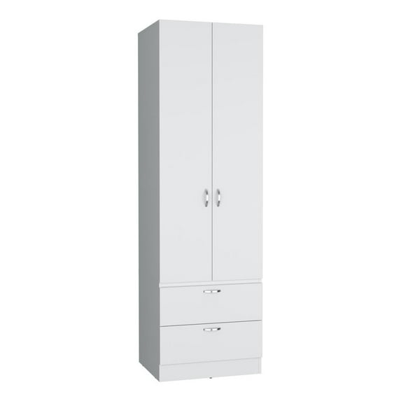 Tuhome Furniture Vicco Engineered Wood Bedroom Armoire in White