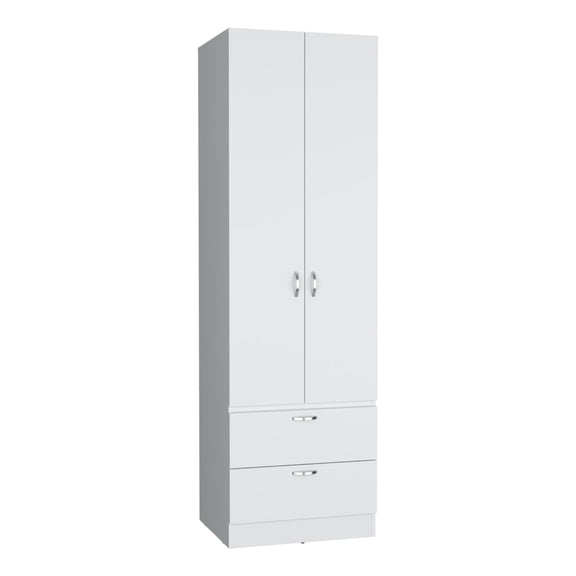 Tuhome Furniture Vicco Engineered Wood Bedroom Armoire in White