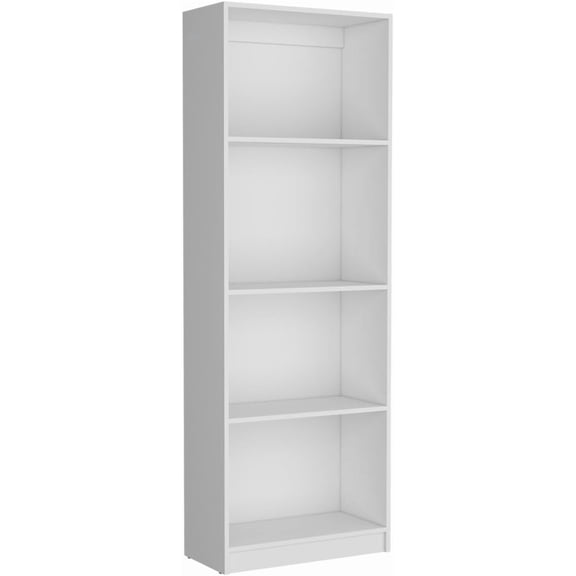 Tuhome Home Bookcase with Four Open Shelves for Books, Decorative Displays and Collectibles Offering Modern Symmetrical Design, Spacious Vertical Storage and Durable Engineered Wood Constructio