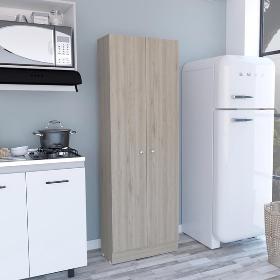 Tuhome Lambardi Tall Multistorage Cabinet with Double Door Design, Five Deep Interior shelves