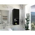thumbnail image 1 of TUHOME Mila Medicine Cabinet, One-Door Cabinet,Two Internal Shelves, Two External Shelves,Black, For Bathroom, 1 of 6
