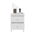 thumbnail image 1 of Tuhome Newcastle Nightstand Two Drawer And Open Shelf, Modern Bedside Table, White, 1 of 5