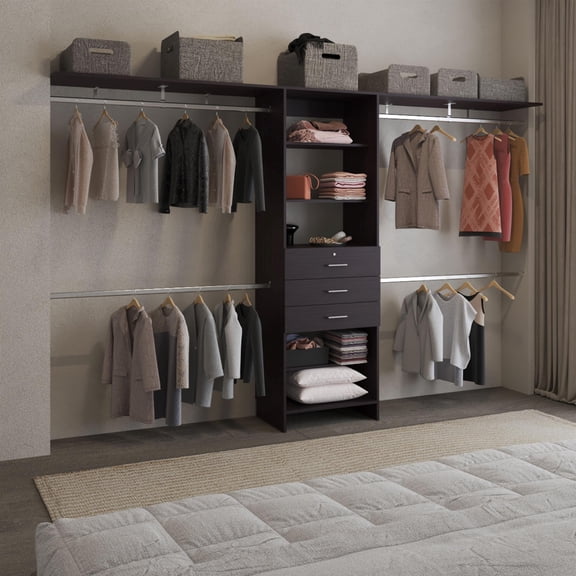 Plego 3 Closet Engineered Wood Black