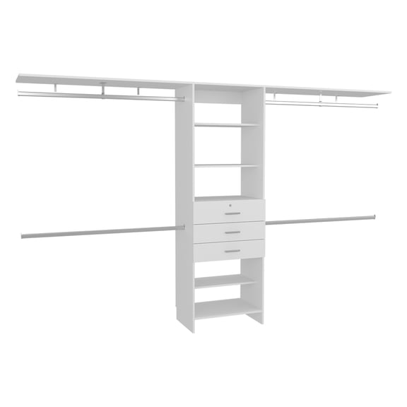 Plego 3 Closet Engineered Wood White