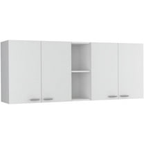 Tuhome Portofino 150 Wall Cabinet, Double Door, Two External Shelves, Two Interior Shelves -White