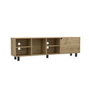 Tuhome Valdivia TV Stand for TVs up to 70", Modern Entertainment Center with Four Open shelves