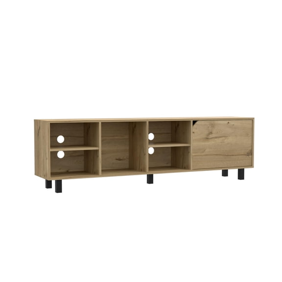 Tuhome Valdivia TV Stand for TVs up to 70", Modern Entertainment Center with Four Open shelves
