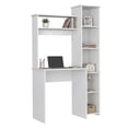 thumbnail image 1 of Tuhome Versalles Writing Desk with Two Superior Shelves, Five Side Open Storage Compartment, 1 of 11