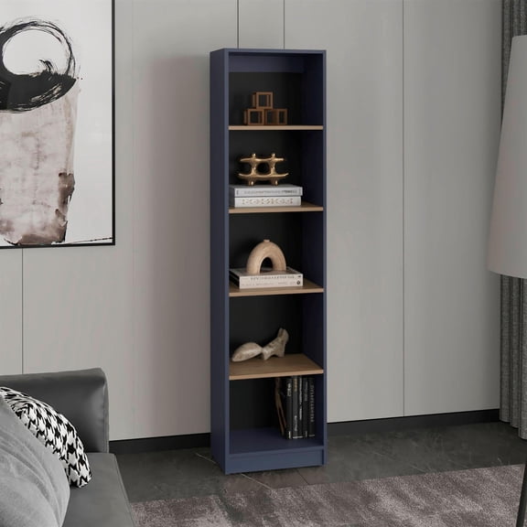 Tuhome Home Xs Bookcase With 5-Tier Shelves And Slim Design in Multicolor