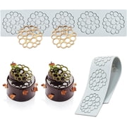 Tuile Molds Silicone 2 PCS Lace Fondant Molds Set with Hollow 3D Beehive Candy Molds for Baking, Resin, Polymer Clay, Sugar Craft Dessert Cupcake Cake Decorating