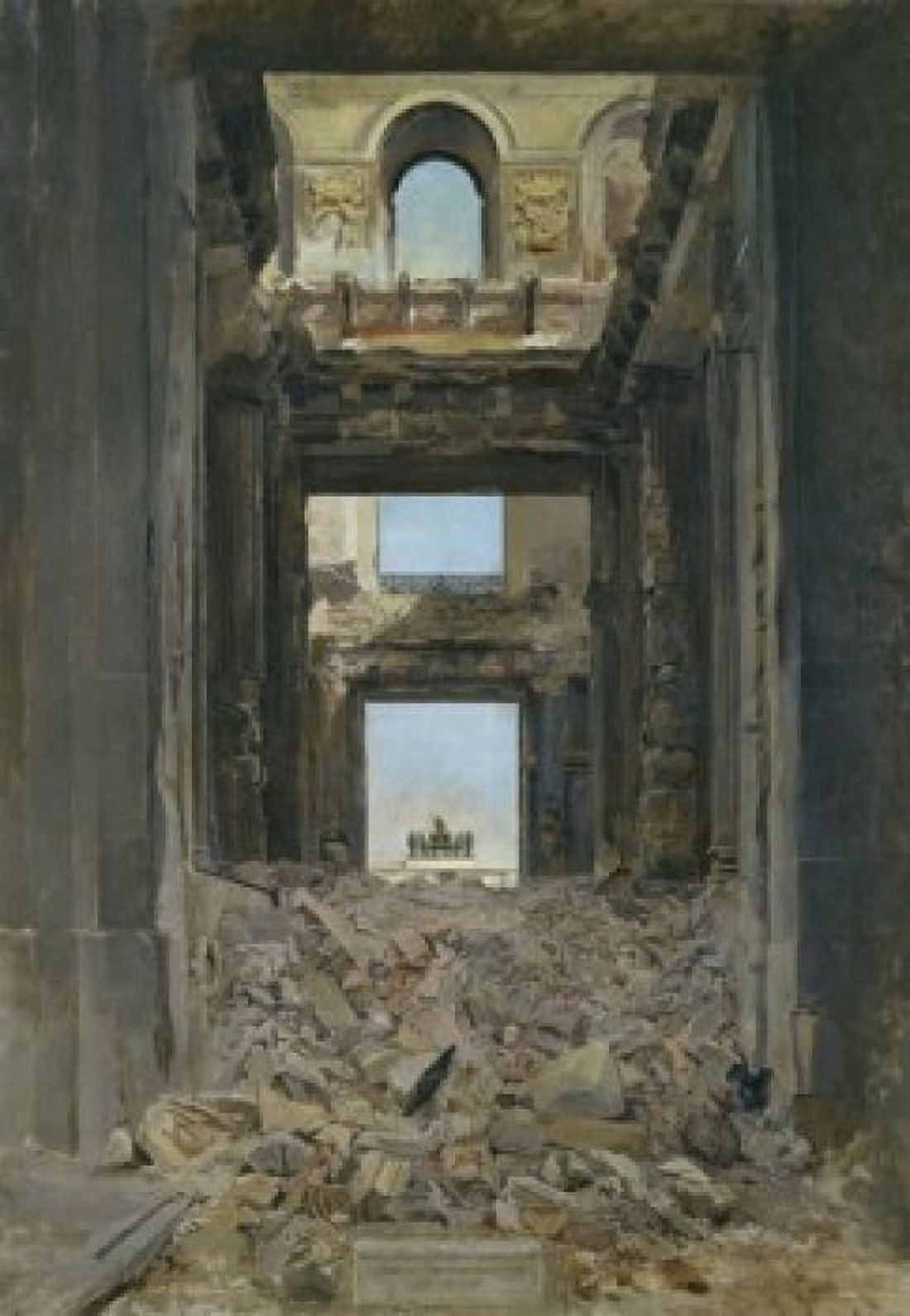 Tuileries Ruins  (Ruines des Tuileries)  1871  Jean Louis Ernest Meissonier (1815-1891French) Musee du Chateau de Compiegne Canvas Art - Jean Louis Ernest Meissonier (24 x 36)