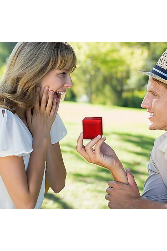 Jewelry Gift Box LED Black Ring Box For Proposal Wedding Engagement Birthday Valentine Day Christmas Luxury LED Ring Jewelry Box With Light For Men For Women