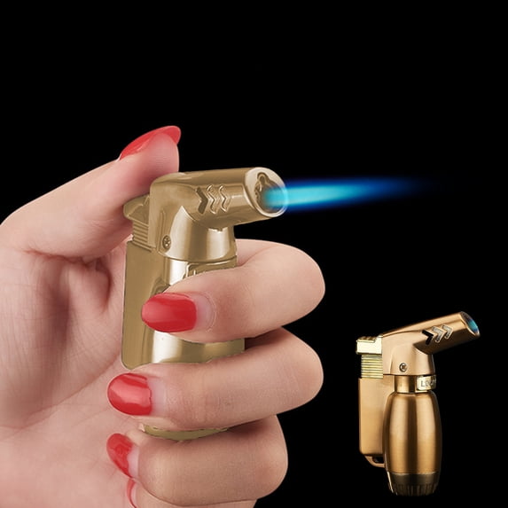 Tuitoonm Outdoor Windproof Lighter Torch Lighter Three Jets Flame Cigars Lighter For Camping Hiking Adventure Super Strong Blue Flame Torch