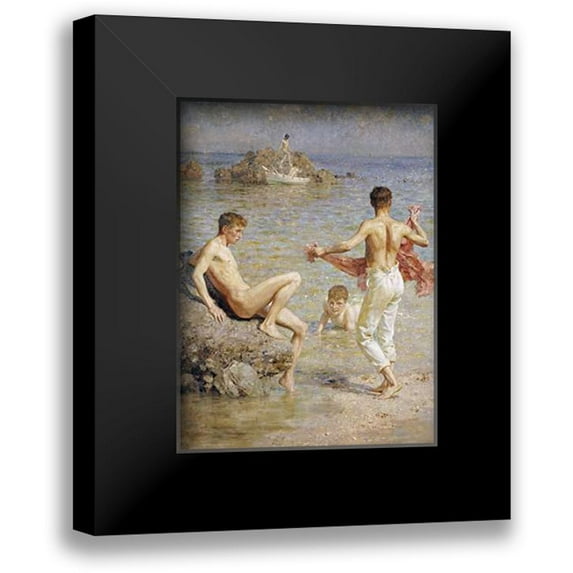 Tuke, Henry Scott 14x18 Black Modern Framed Museum Art Print Titled - Gleaming Waters