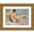 thumbnail image 1 of Tuke, Henry Scott 32x23 Gold Ornate Wood Framed with Double Matting Museum Art Print Titled - Boy On a Beach, 1 of 4