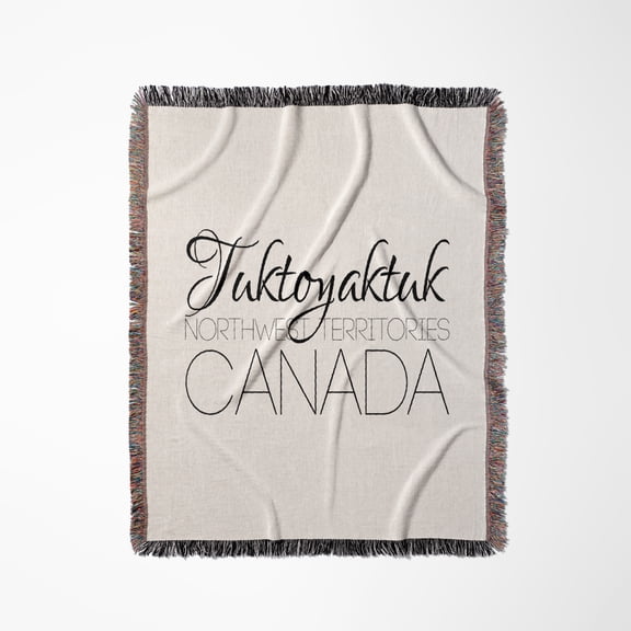 Tuktoyaktuk Northwest Territories, Canada. Patriotic Home Town Gift, Woven Blanket