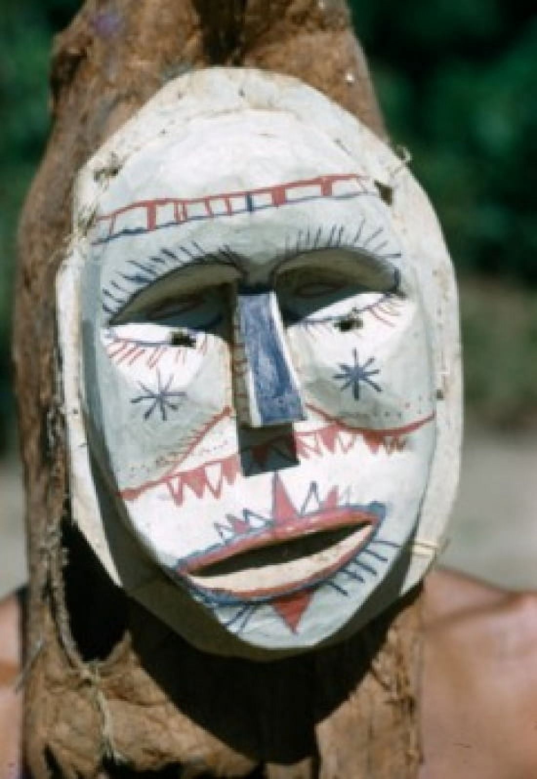 Tukuna Mask Amazon River Region Primitive Art Canvas Art - (18 x 24)