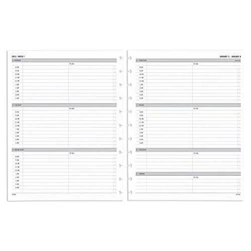 Tul Discbound Weekly Refill Pages, Letter Size, January To December 2022,