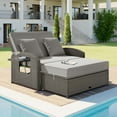 thumbnail image 1 of Tula PE Wicker Rattan Double Chaise Lounge - Gray, 1 of 32