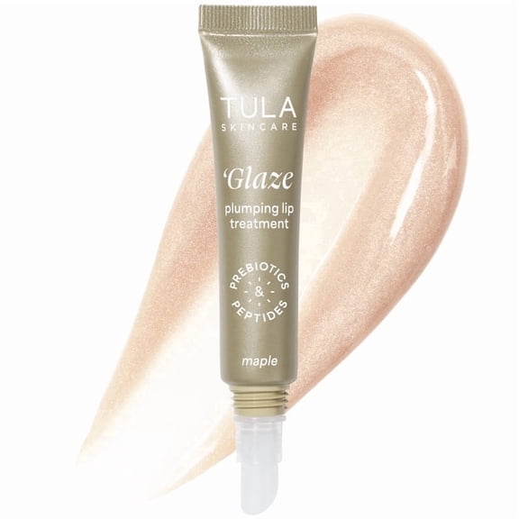 TULA Skin Care Glaze Plumping Lip Treatment, Shade Maple, 0.28 oz.