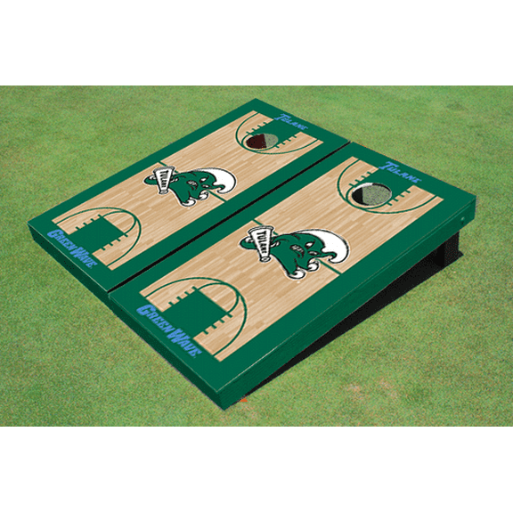 Tulane University Green Matching Basketball Court Custom Cornhole Board