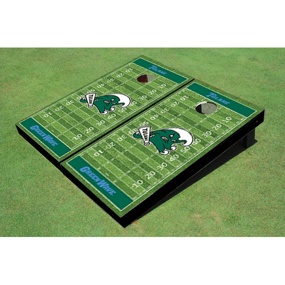 Tulane University Green Matching Football Field Custom Cornhole Boards