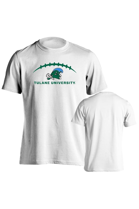 Tulane University Green Wave Football Laces Out Football Logo Short Sleeve T-Shirt