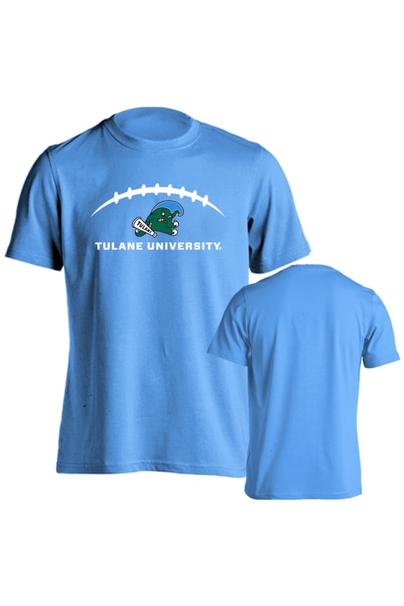 Tulane University Green Wave Football Laces Out Football Logo Short Sleeve T-Shirt