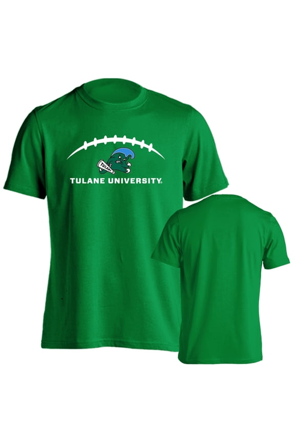 Tulane University Green Wave Football Laces Out Football Logo Short Sleeve T-Shirt