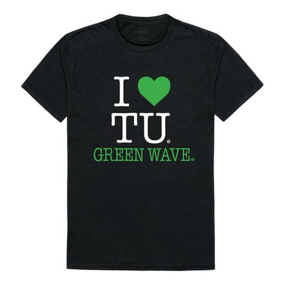Tulane University I Love T-Shirt, Black - 2XL