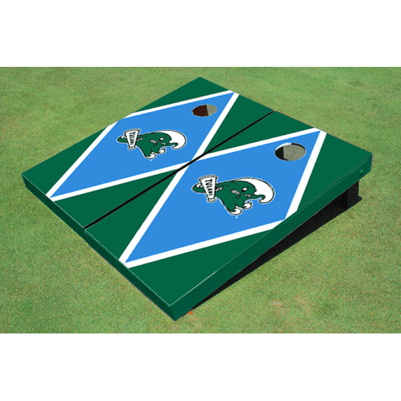 Tulane University Unci and Green Matching Diamond Cornhole Boards