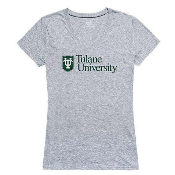 Tulane University Women Seal Tee Shirt - Heather Grey - 2X