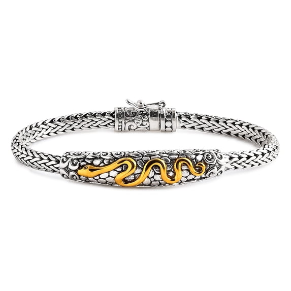 SHOP LC DELIVERING JOY Tulang Naga Chain with Snake Bracelet in 22K Vermeil Yellow Gold Over and Sterling Silver 7.25 In 22.90 Grams Gifts