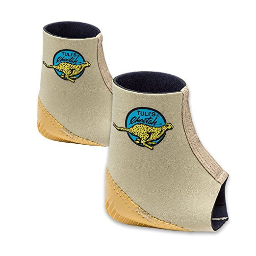 Tuli's Cheetah Heel Cup with Compression Ankle Support Sleeve, Foot Protection for Gymnasts and Dancers, Lightweight, Fitted Medium, 1 Pair
