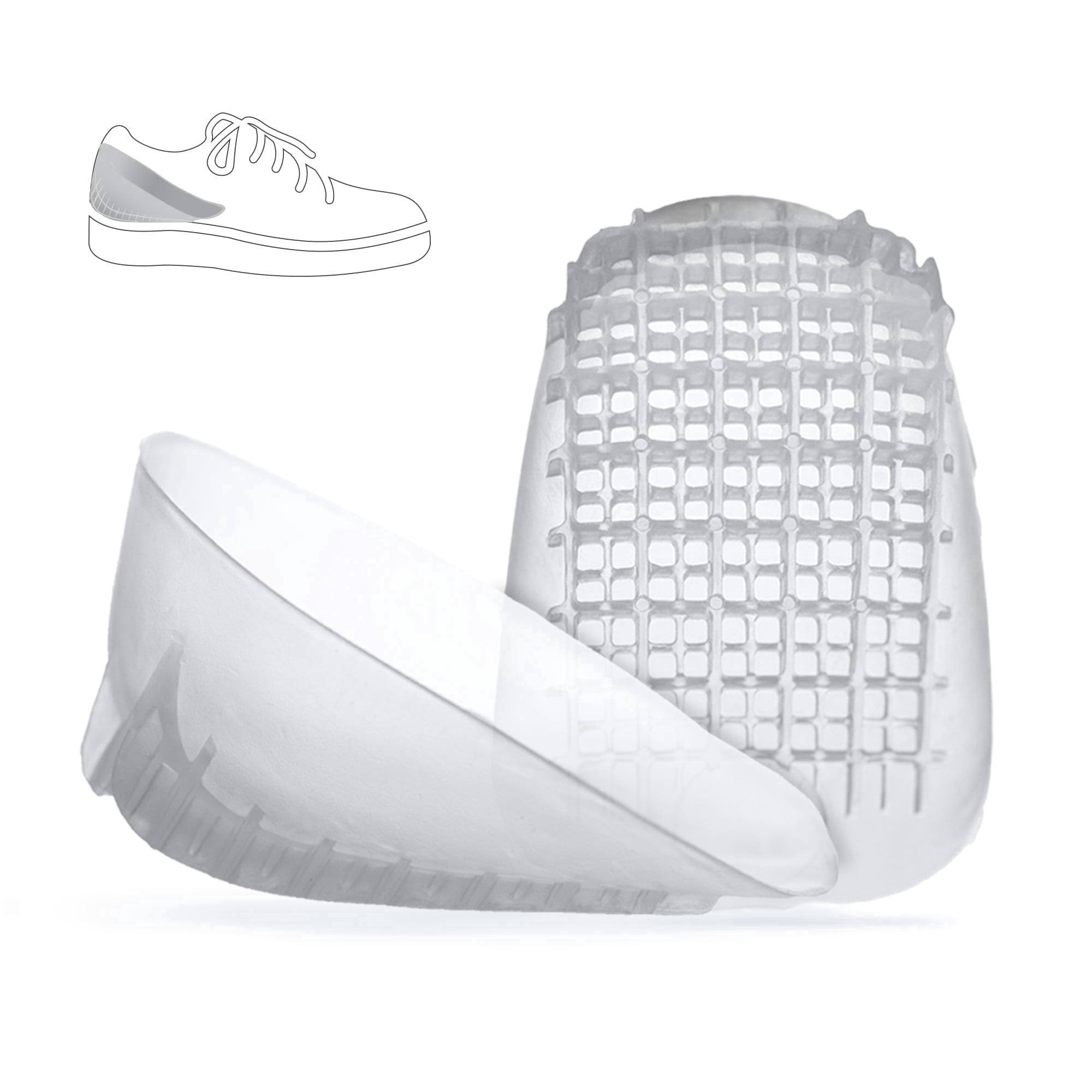 Tuli's Heavy Duty Gel Heel Cups for Plantar Fasciitis, Sever’s Disease & Heel Pain Relief, 1 Pair, Large