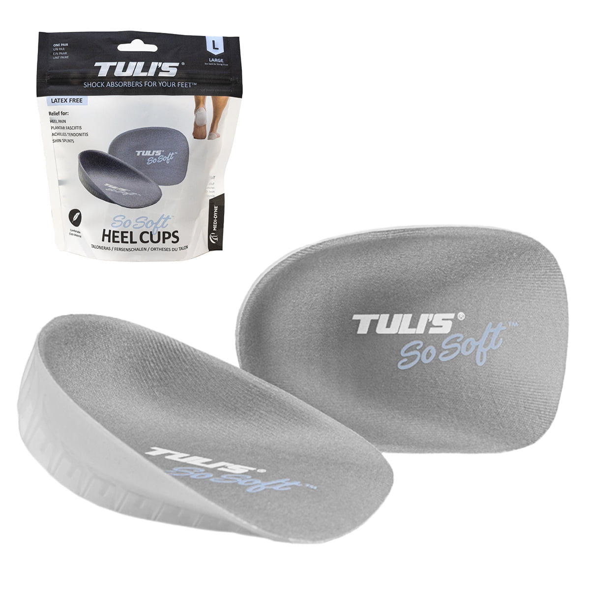 Tuli's So Soft Heavy Duty Gel Heel Cups for Plantar Fasciitis & Heel