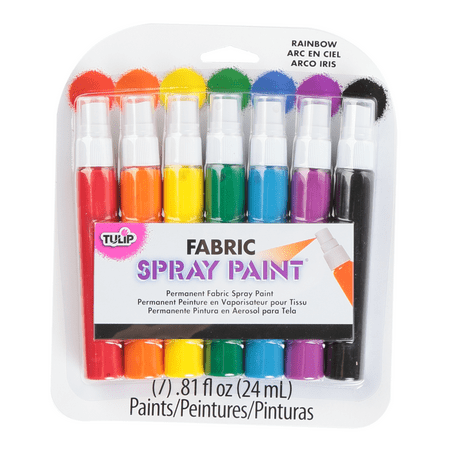 Tulip 0.81 fl oz Fabric Spray Paint 7 Pack, Rainbow