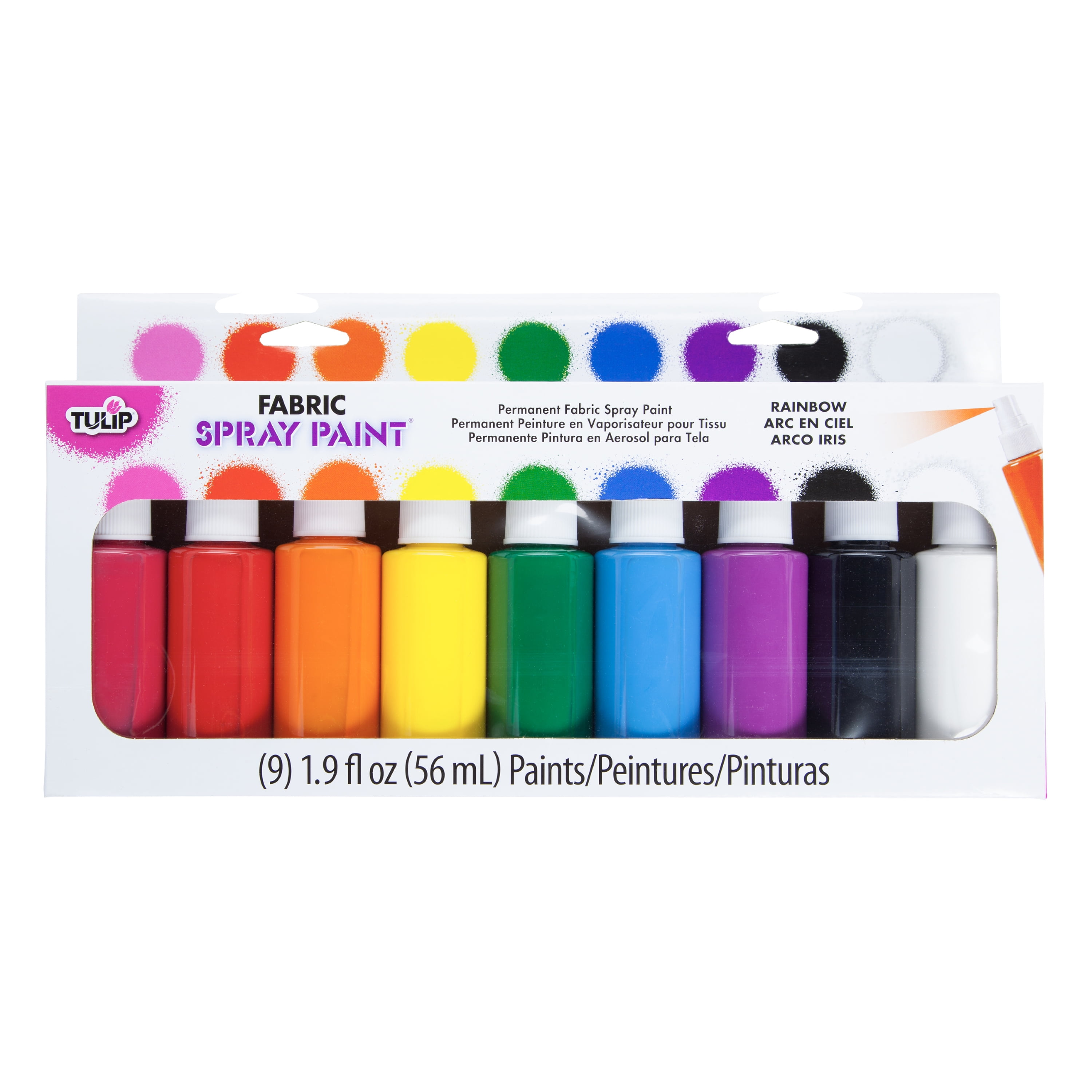 Tulip 1.9 fl oz Fabric Spray Paint 9 Pack, Rainbow