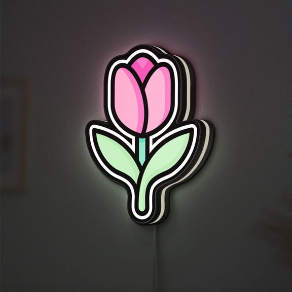 Tulip 3D Novelty Light Box, Elegant Spring Decor for Festivals, Events, and Flower Themed Spaces (Width 12 inch, 30cm)